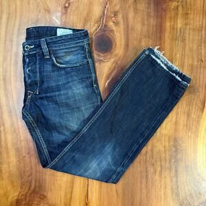 Diesel Larkee Mens Jeans 32 x 32 Denim Stretch 008FR Dark Wash Distressed GG13